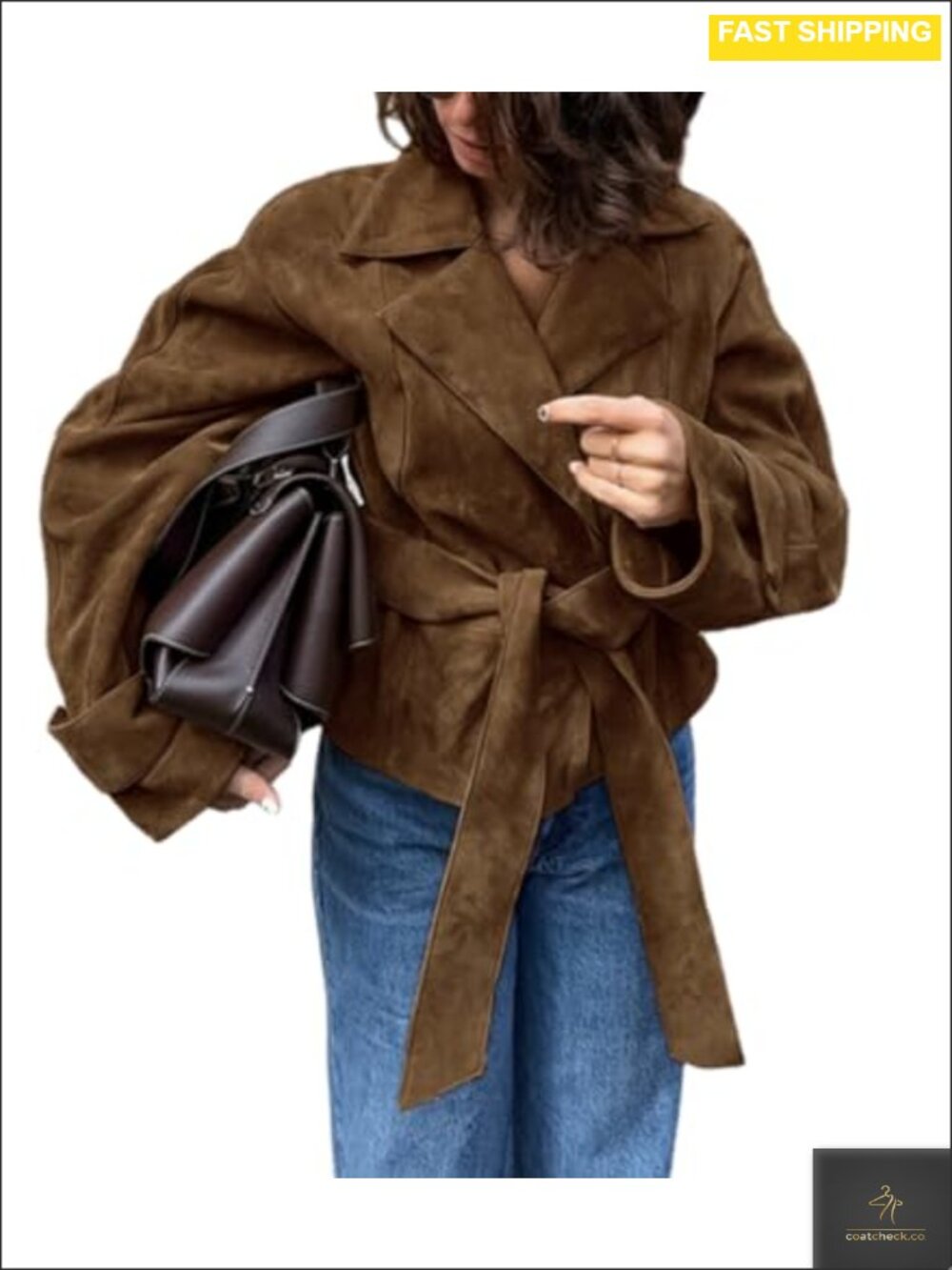 Faux Leather Collar Moto Jacket Long Sleeve Casual Outwear